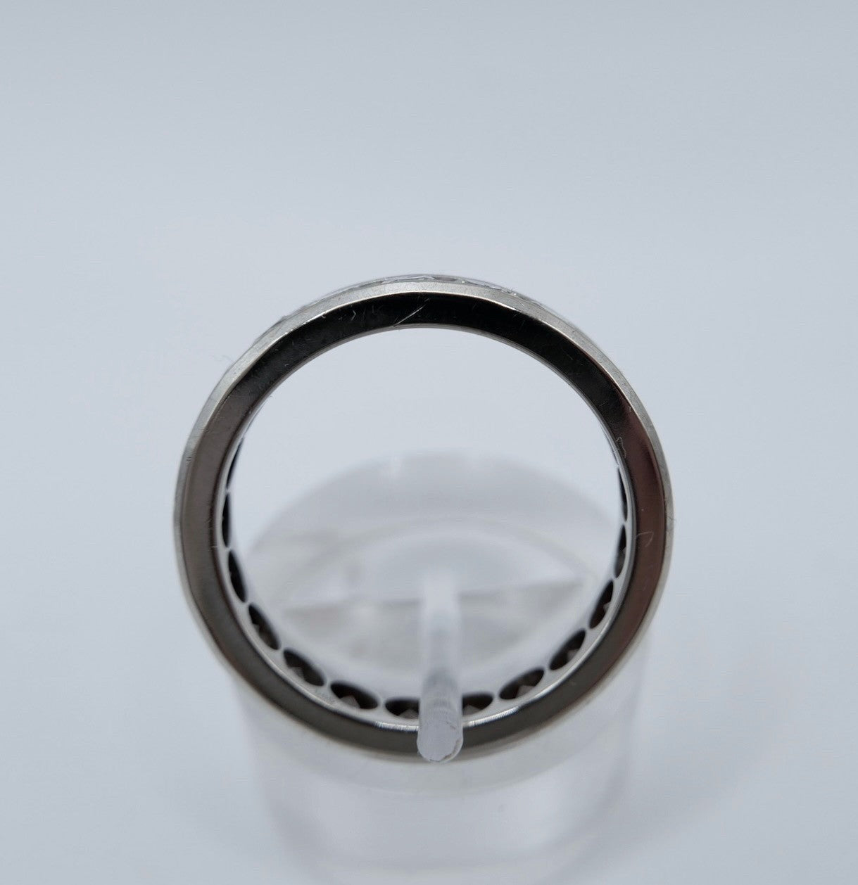 1970er Weißgold Ring 585 Memory mit Zirkonia Gr. 60 Damenring