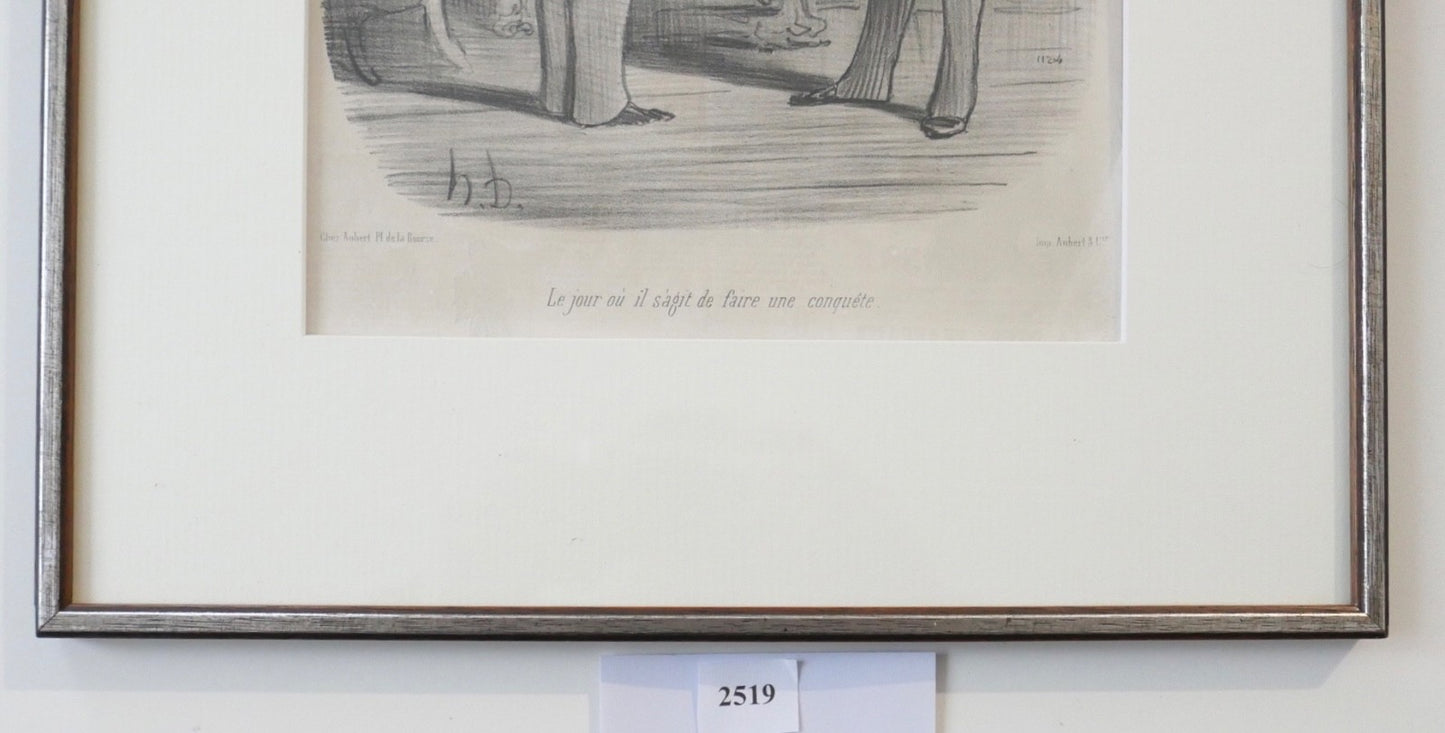 Honoré Daumier Lithographie 1847 Le Charivari Les Bons Bourgeois gerahmt N° 28