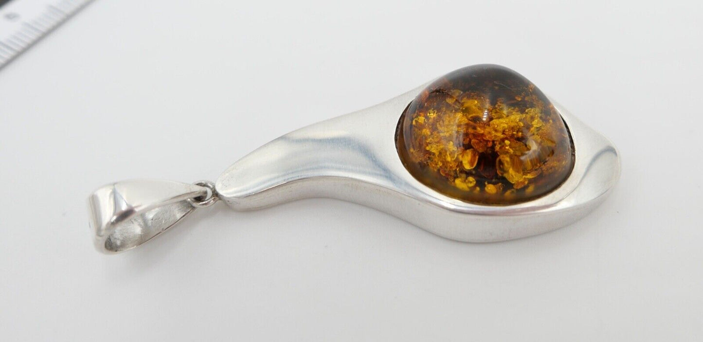 Massiver Bernstein Anhänger 925 Silber Amber 7,2 cm