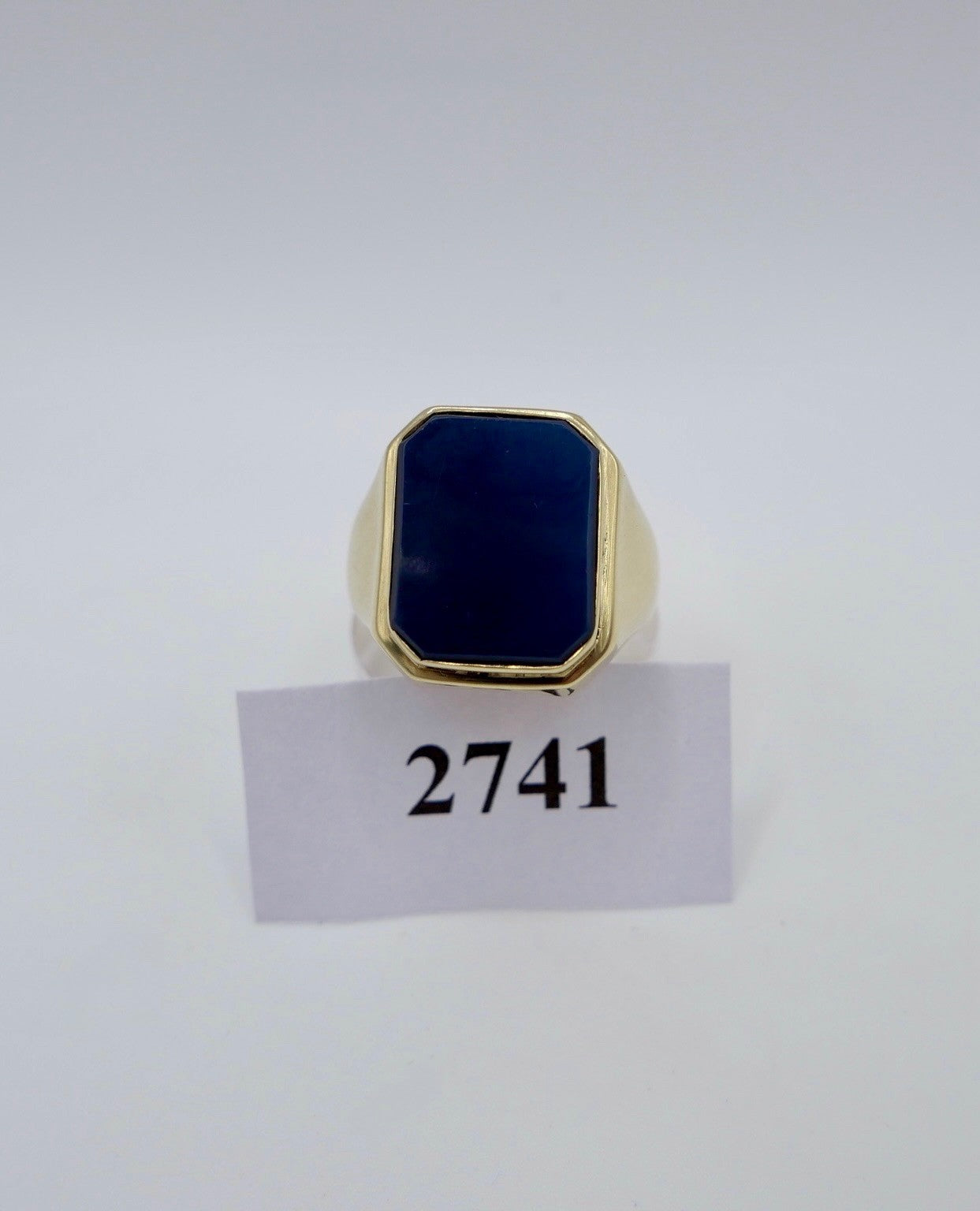 Goldener Herrenring mit Lapis Lazuli - 333 8K Gold Siegelring Gr. 63