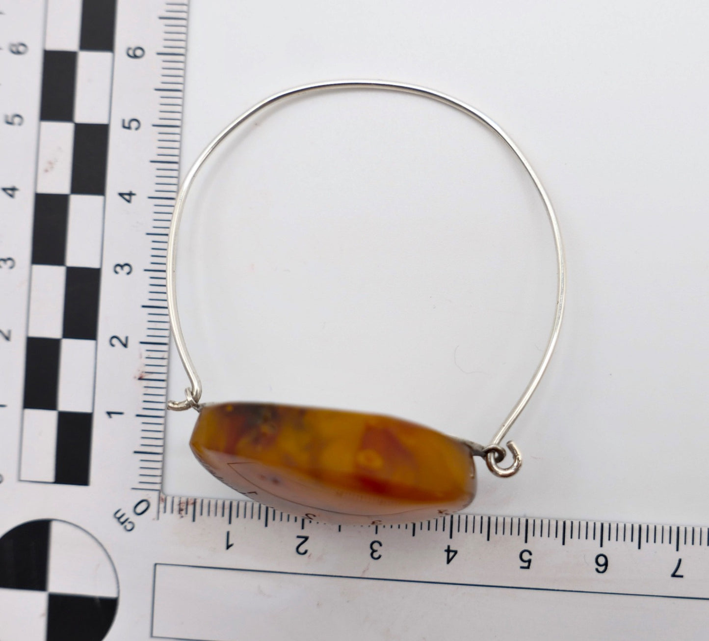 Vintage Silber Armspange HWS Teeny Dänemark 835 Bernstein Armband butterscotch