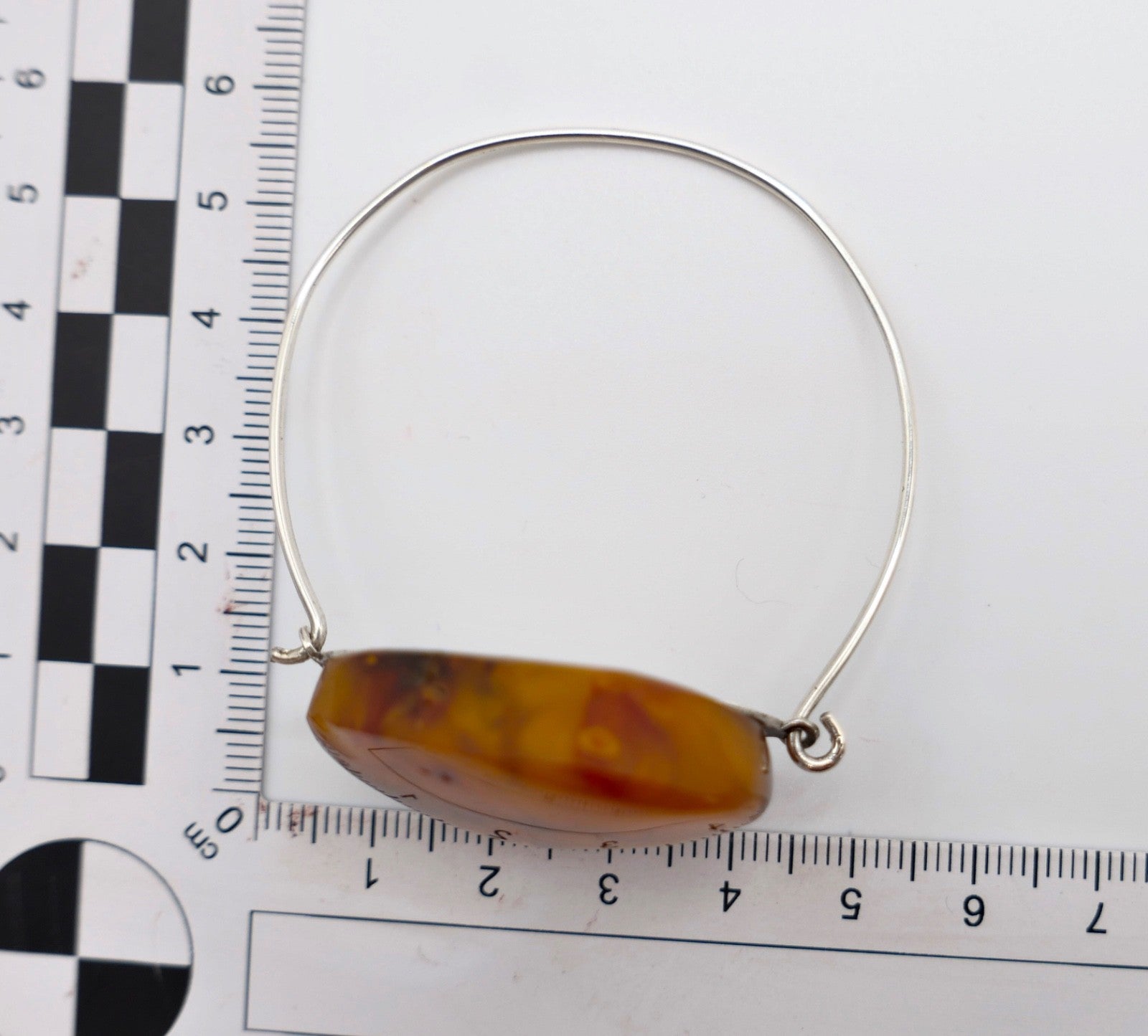 Vintage Silber Armspange HWS Teeny Dänemark 835 Bernstein Armband butterscotch