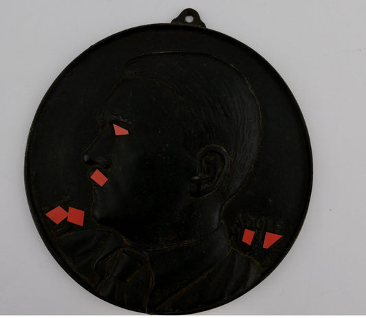 Relief Adolf Hitler Eisen C.E Rost & Co Dresden Ø 14cm - Antikhandel-Stuttgart