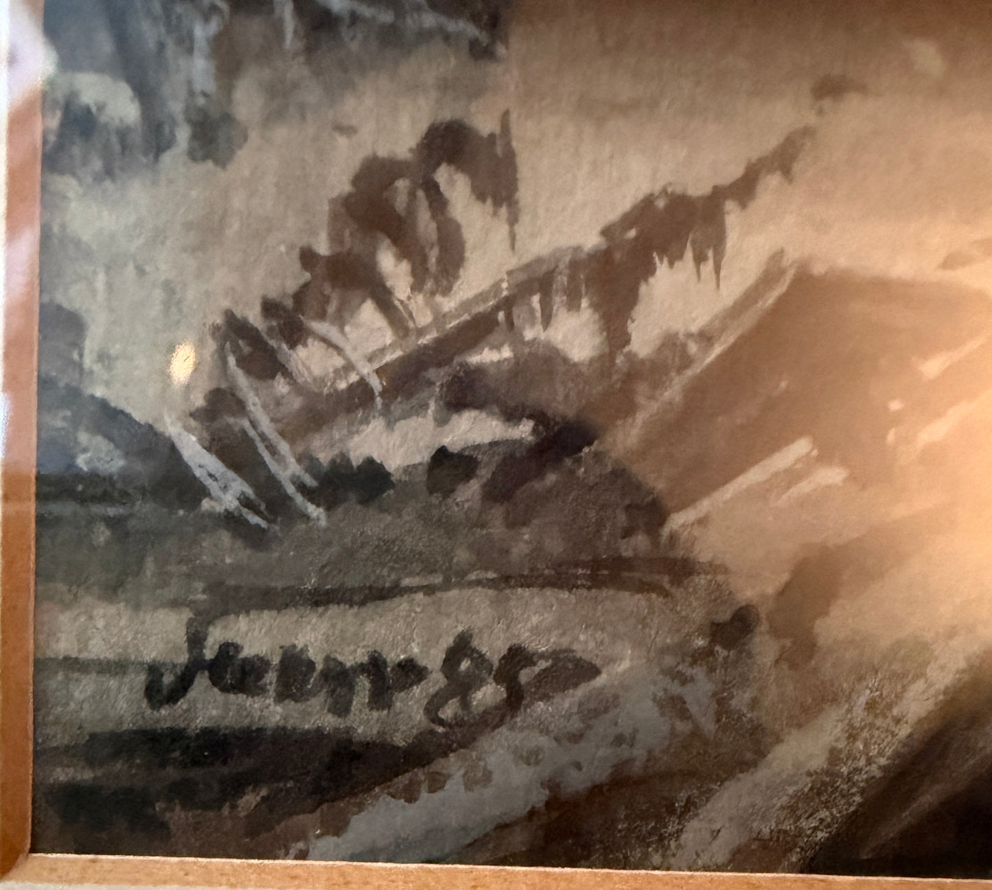 Aquarelle originale Le Palais Belle-Île, signée, pièce unique