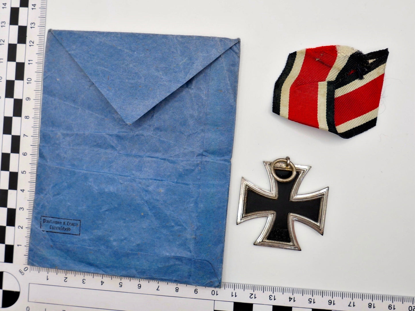Eisernes Kreuz 2. Klasse 1939 EK2 an Band und Verleihungstüte